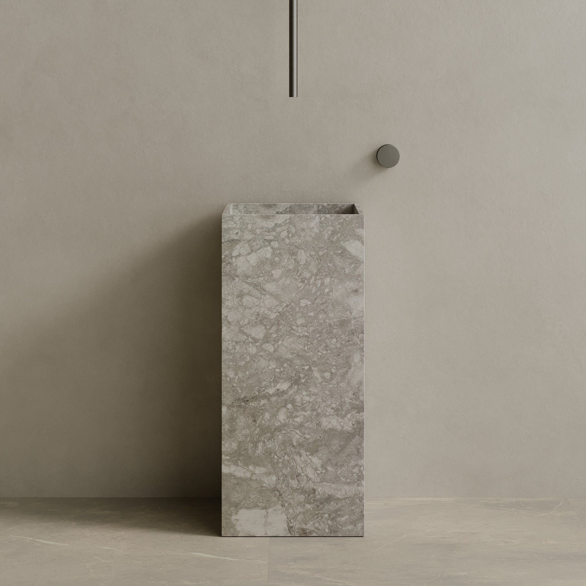 Quaro Handcrafted Stone Pedestal Sink
