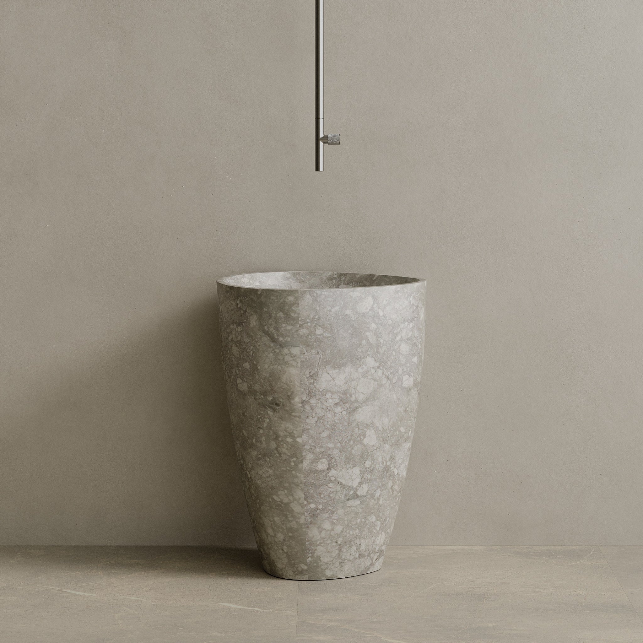 Fluvio Handcrafted Stone Pedestal Sink