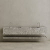 Oversized Double Sink Floating Handcrafted Marble Vanity