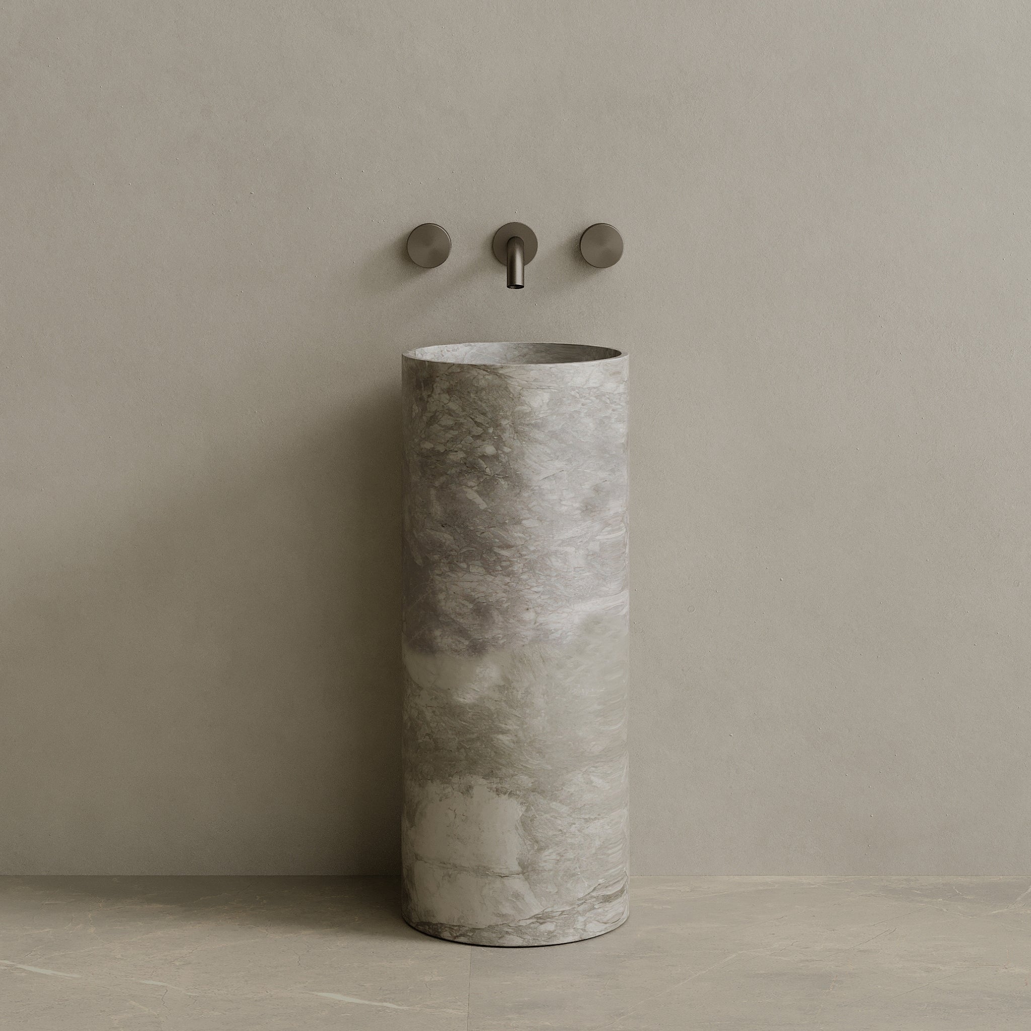 Colva Handcrafted Stone Pedestal Sink