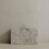 Single Sink Freestanding Handcrafted Marble Vanity with Drawers