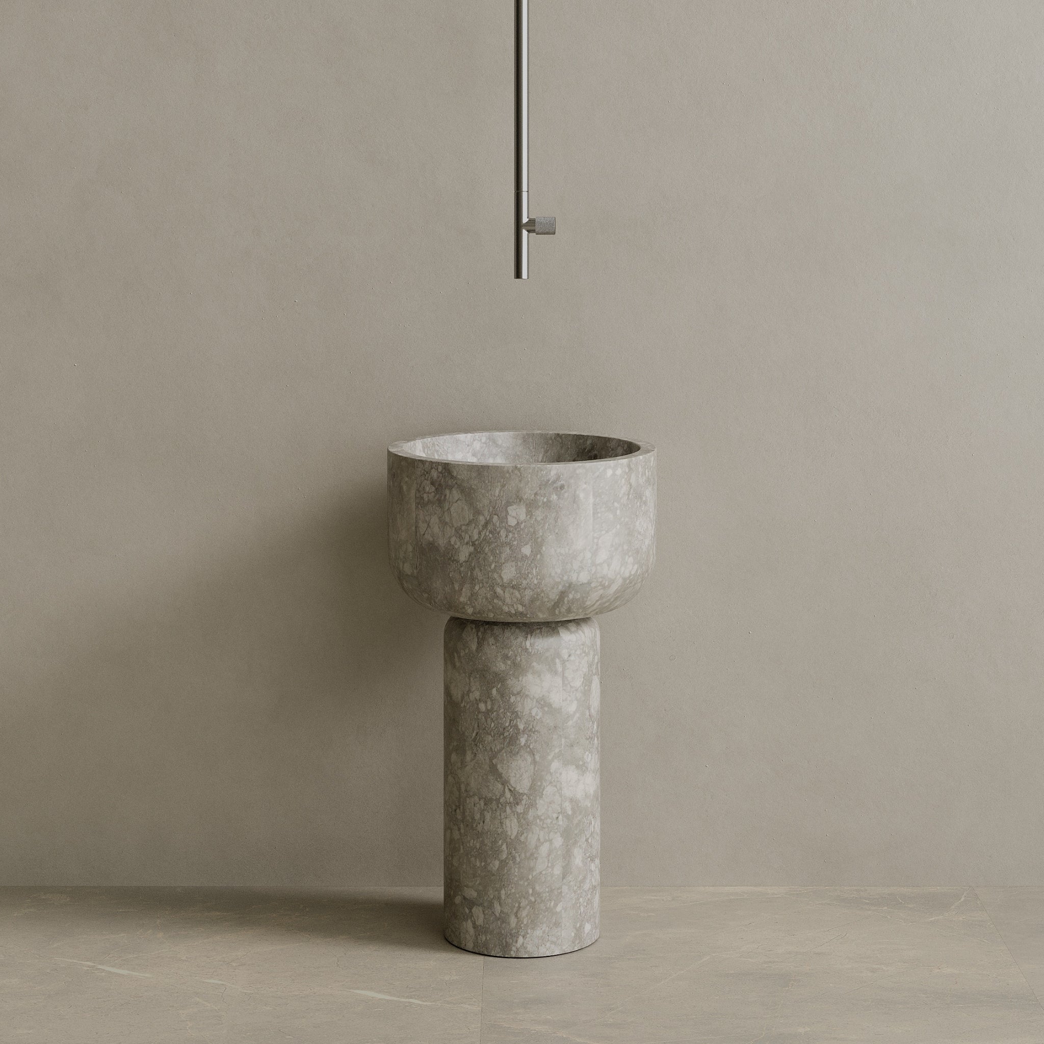Veso Handcrafted Stone Pedestal Sink