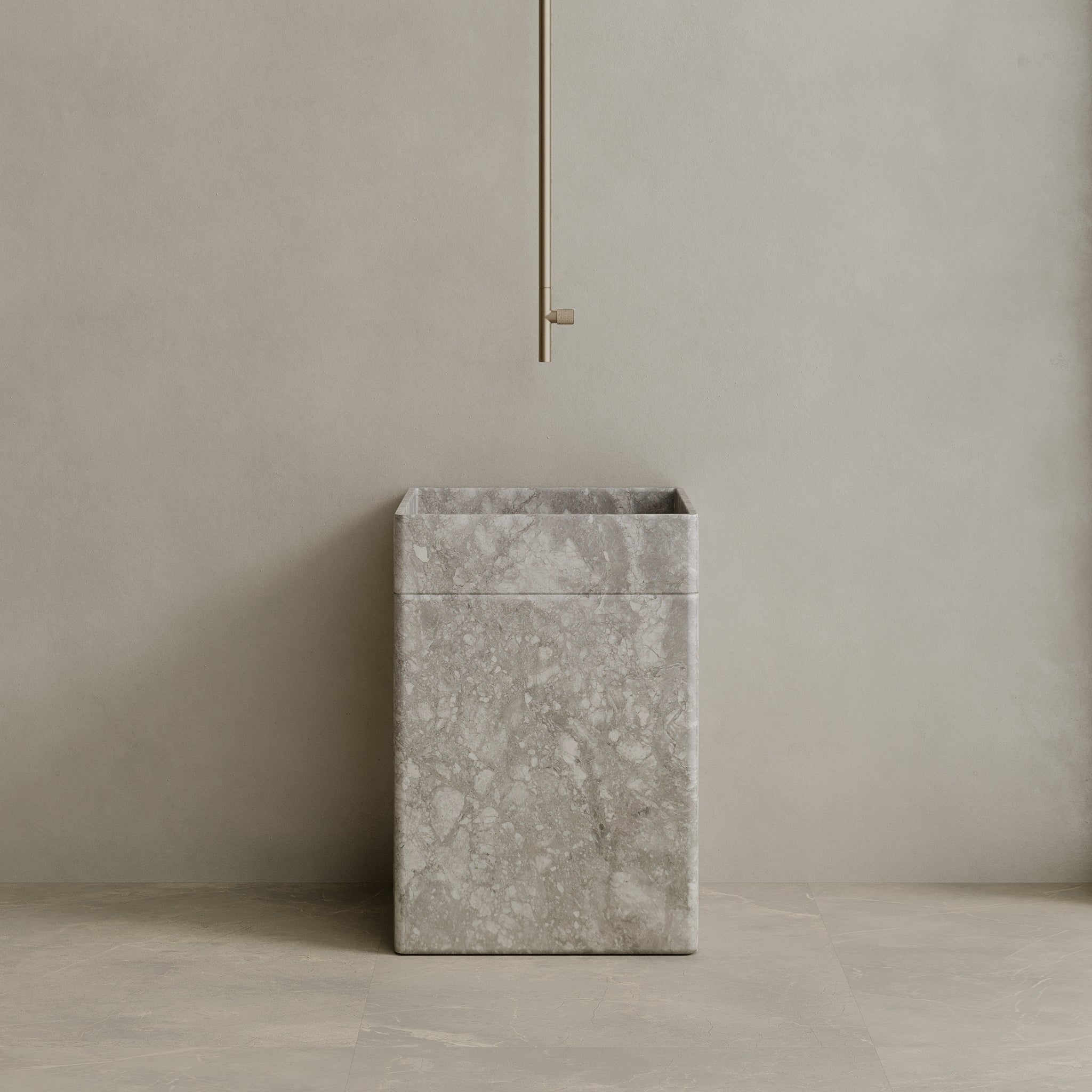 Rovella Handcrafted Stone Pedestal Sink