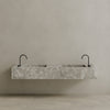 Double Sink Floating Handcrafted Marble Vanity