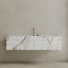 Single Sink Floating Handcrafted Marble Vanity