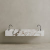 Double Sink Floating Handcrafted Marble Vanity