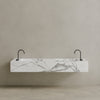 Double Sink Floating Handcrafted Marble Vanity