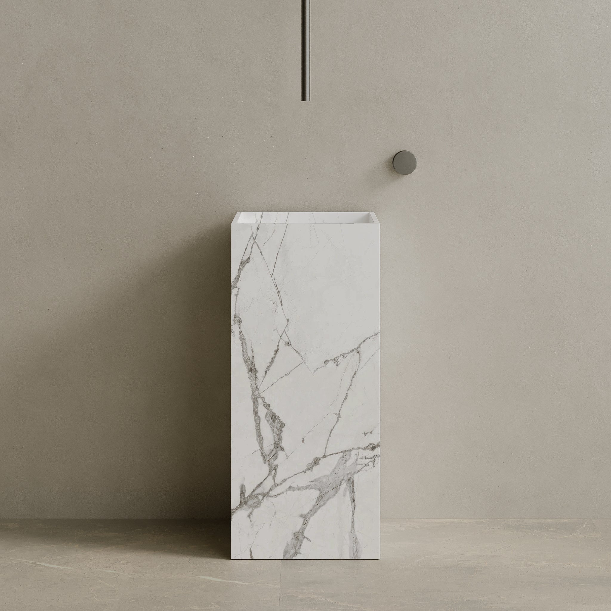 Quaro Handcrafted Stone Pedestal Sink