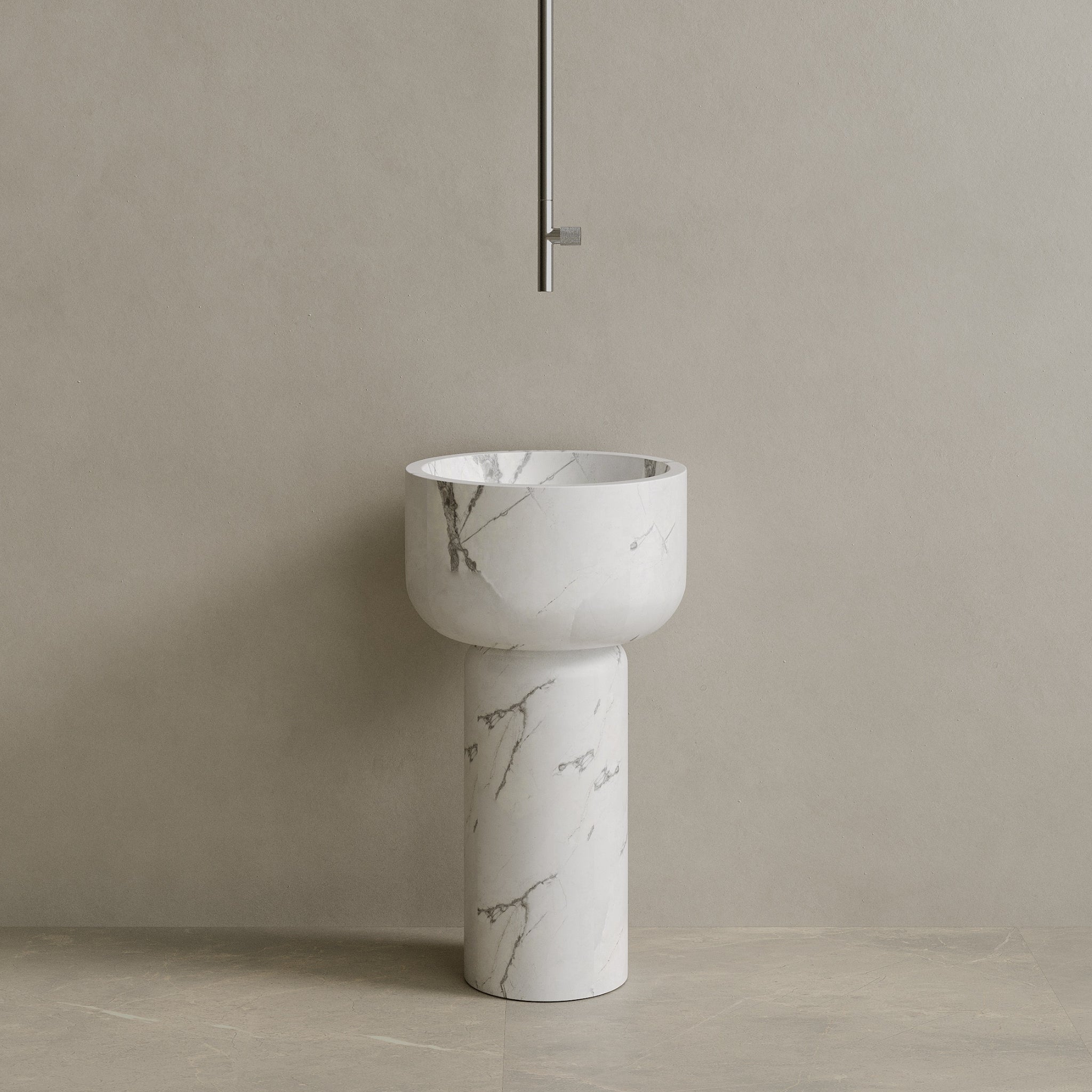 Veso Handcrafted Stone Pedestal Sink