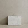 Single Sink Freestanding Handcrafted Marble Vanity with Drawers