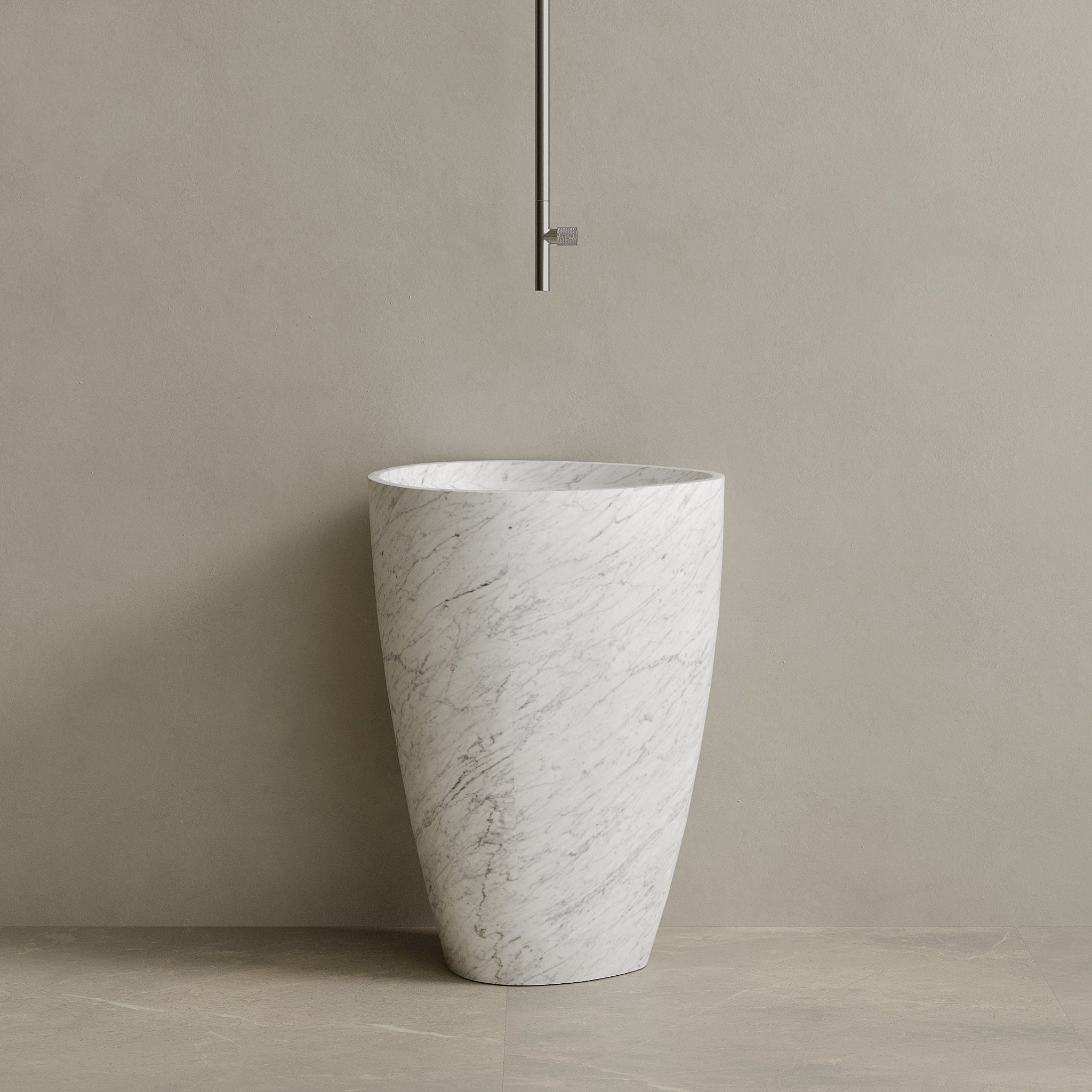 Fluvio Handcrafted Stone Pedestal Sink