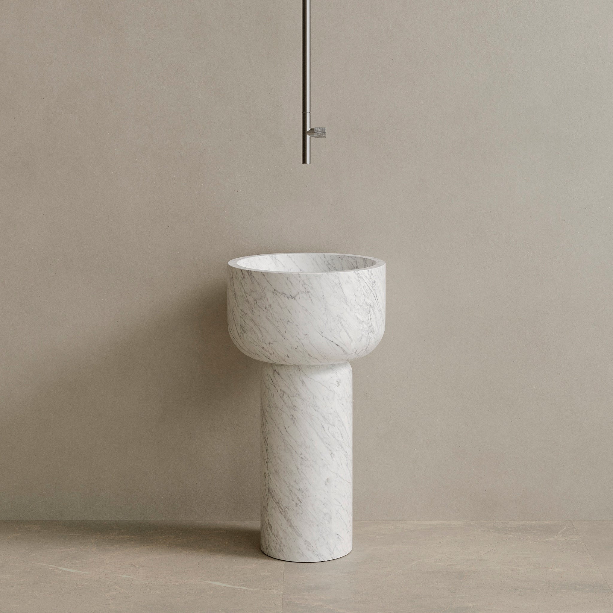 Veso Handcrafted Stone Pedestal Sink