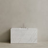 Single Sink Freestanding Handcrafted Marble Vanity with Drawers