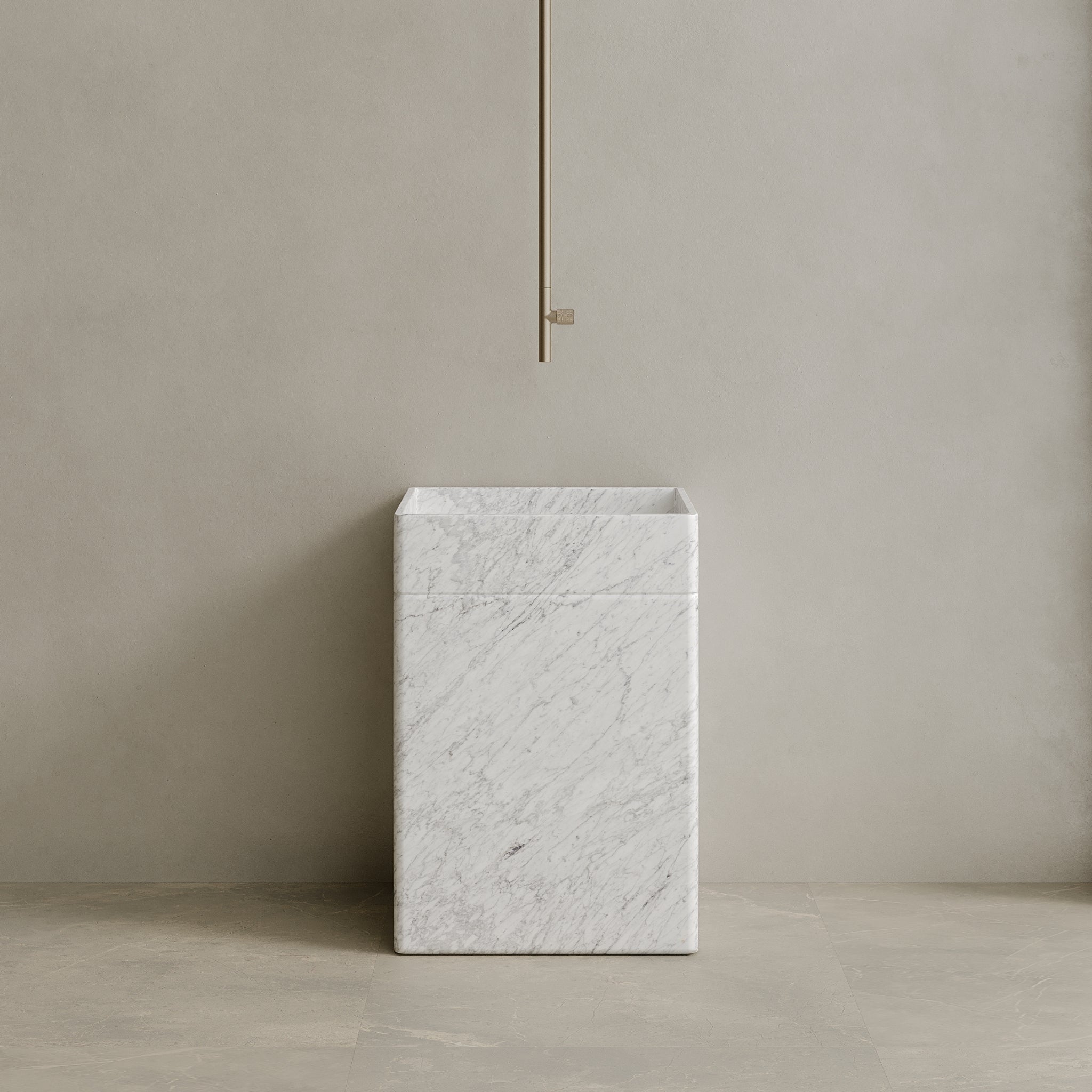 Rovella Handcrafted Stone Pedestal Sink