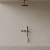 Thermostatic Ceiling Mount Rainfall Shower System with Dual Knob Control and Handheld