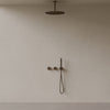Thermostatic Ceiling Mount Rainfall Shower System with Dual Knob Control and Handheld
