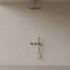 Thermostatic Ceiling Mount Rainfall Shower System with Dual Knob Control and Handheld