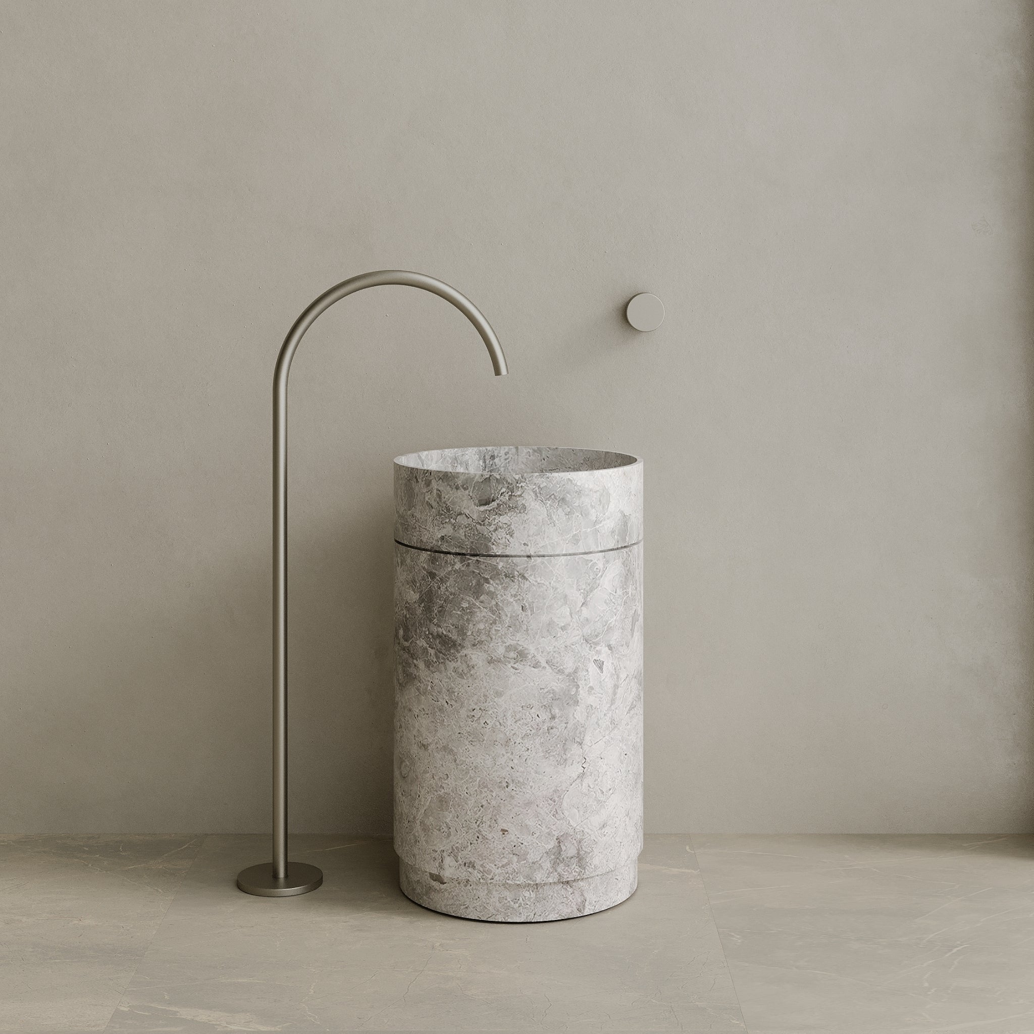 Rotundi Handcrafted Stone Pedestal Sink