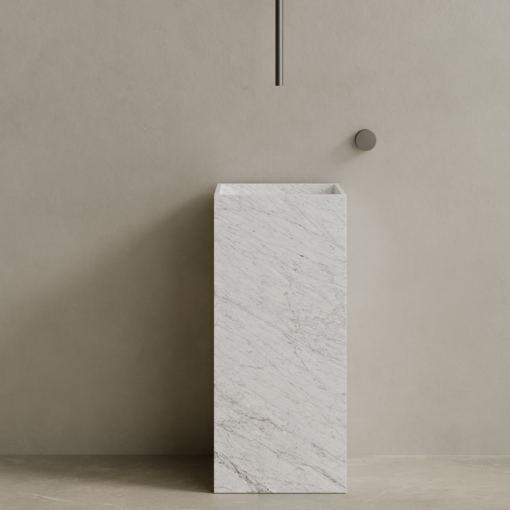 Quaro Handcrafted Stone Pedestal Sink