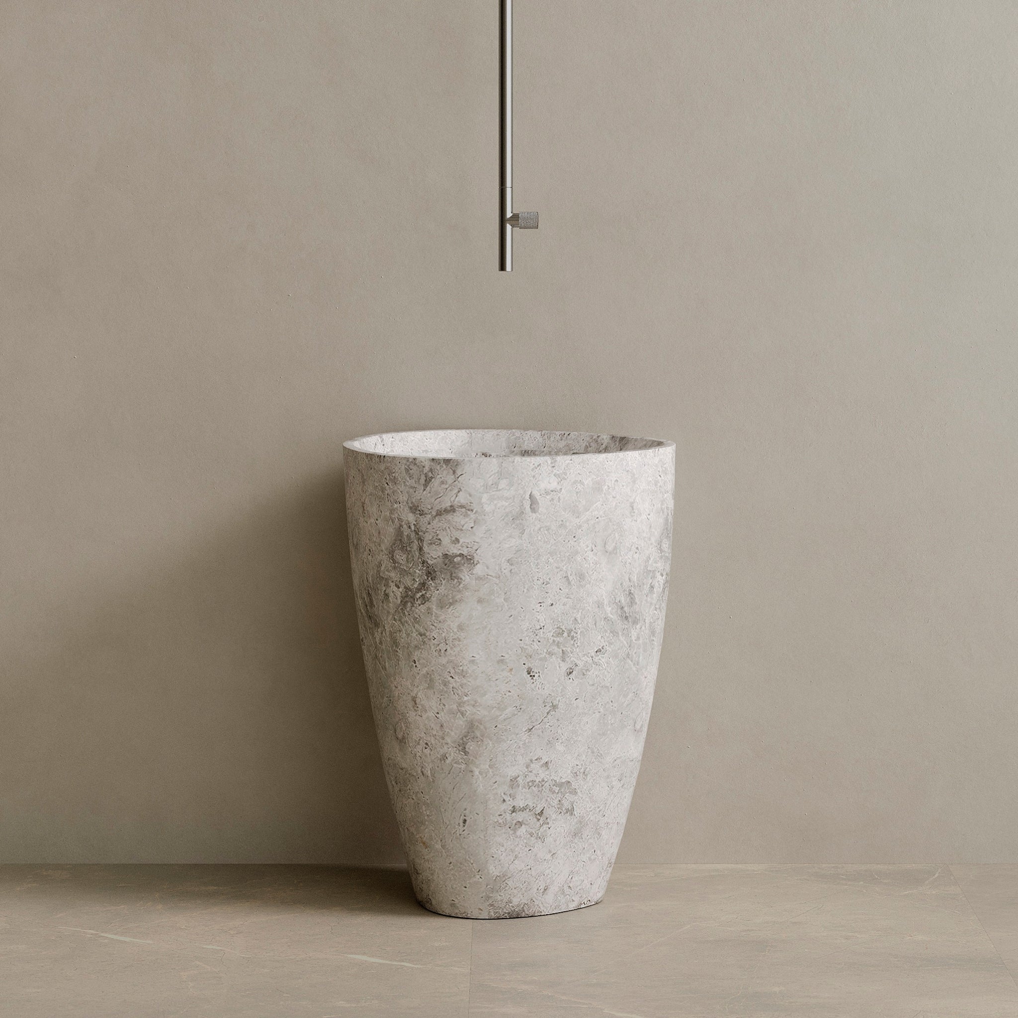 Fluvio Handcrafted Stone Pedestal Sink