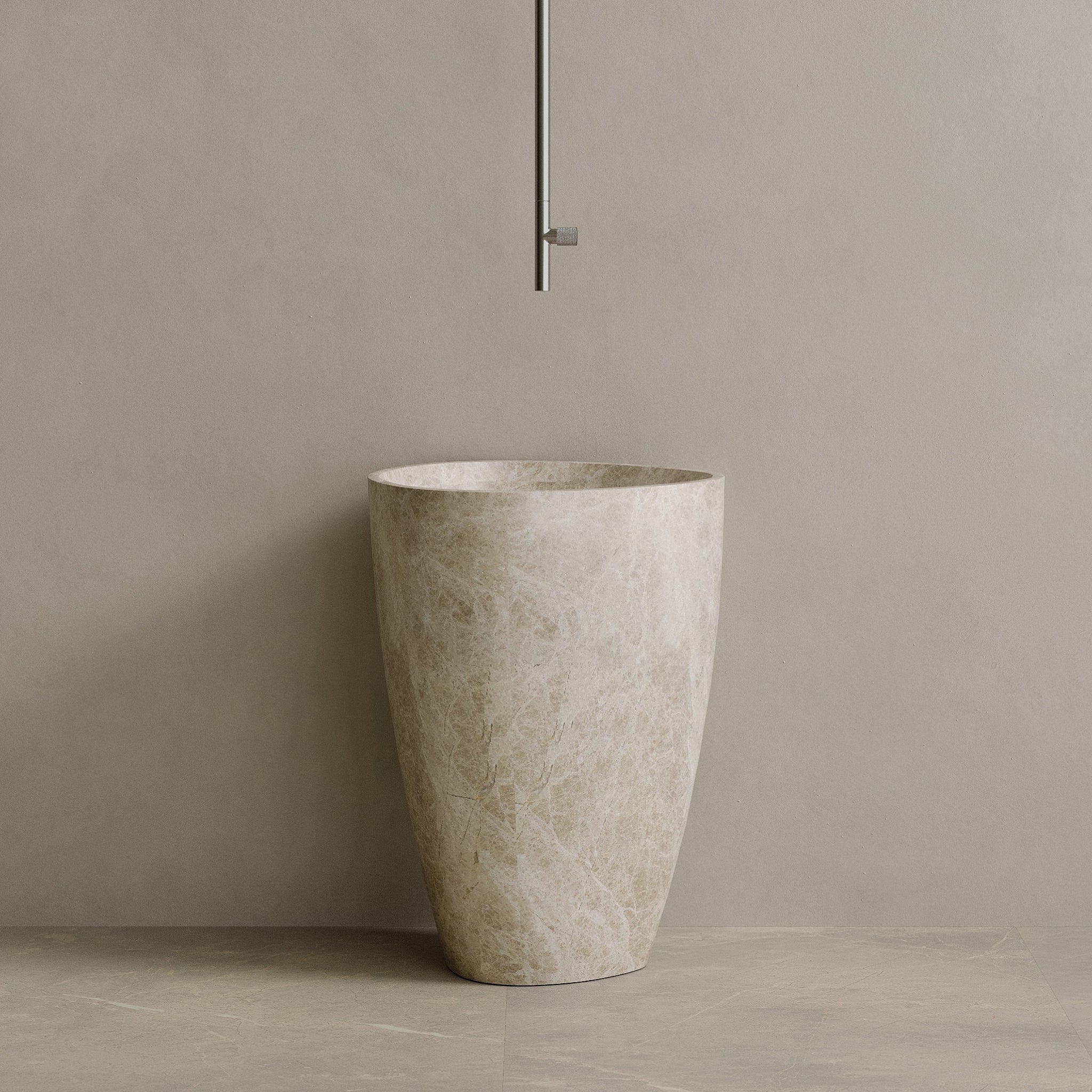 Fluvio Handcrafted Stone Pedestal Sink