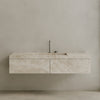 Single Sink Floating Handcrafted Marble Vanity