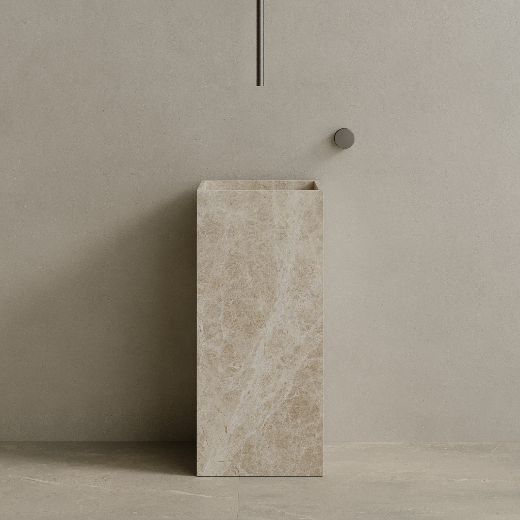 Quaro Handcrafted Stone Pedestal Sink