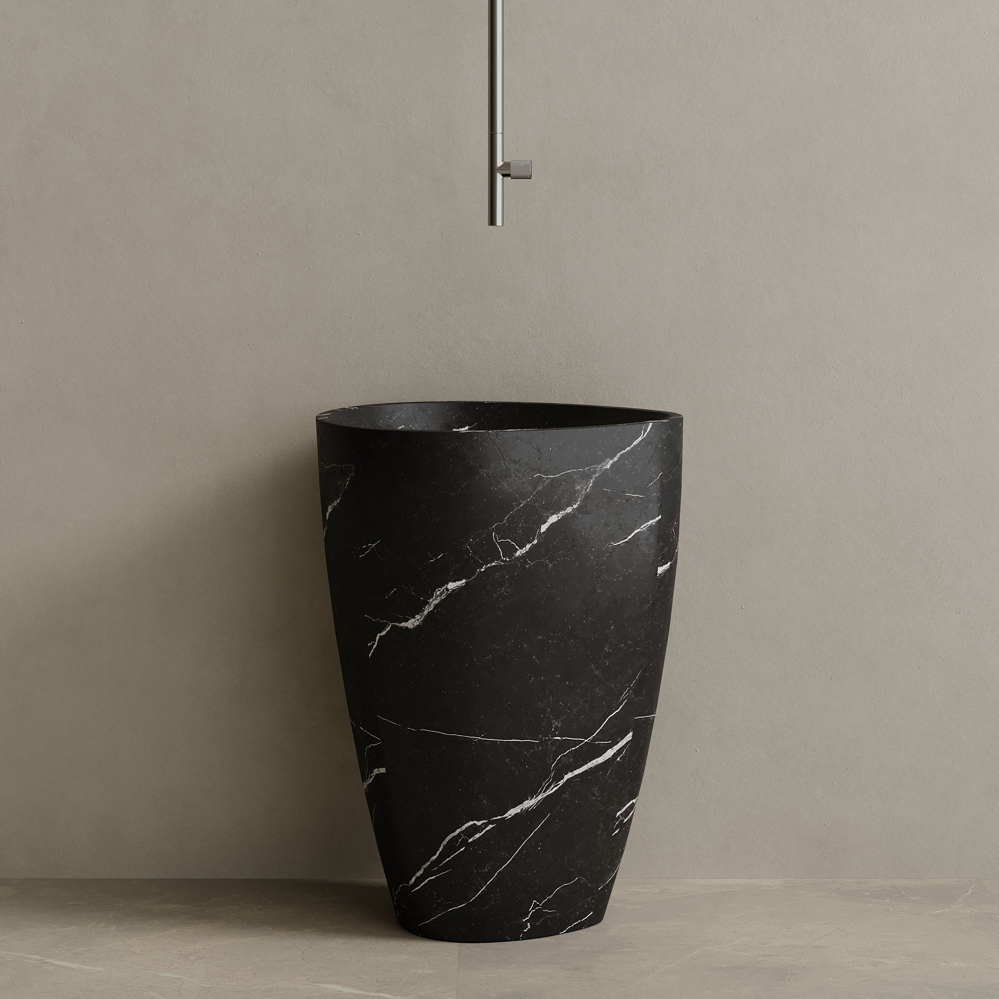 Fluvio Handcrafted Stone Pedestal Sink