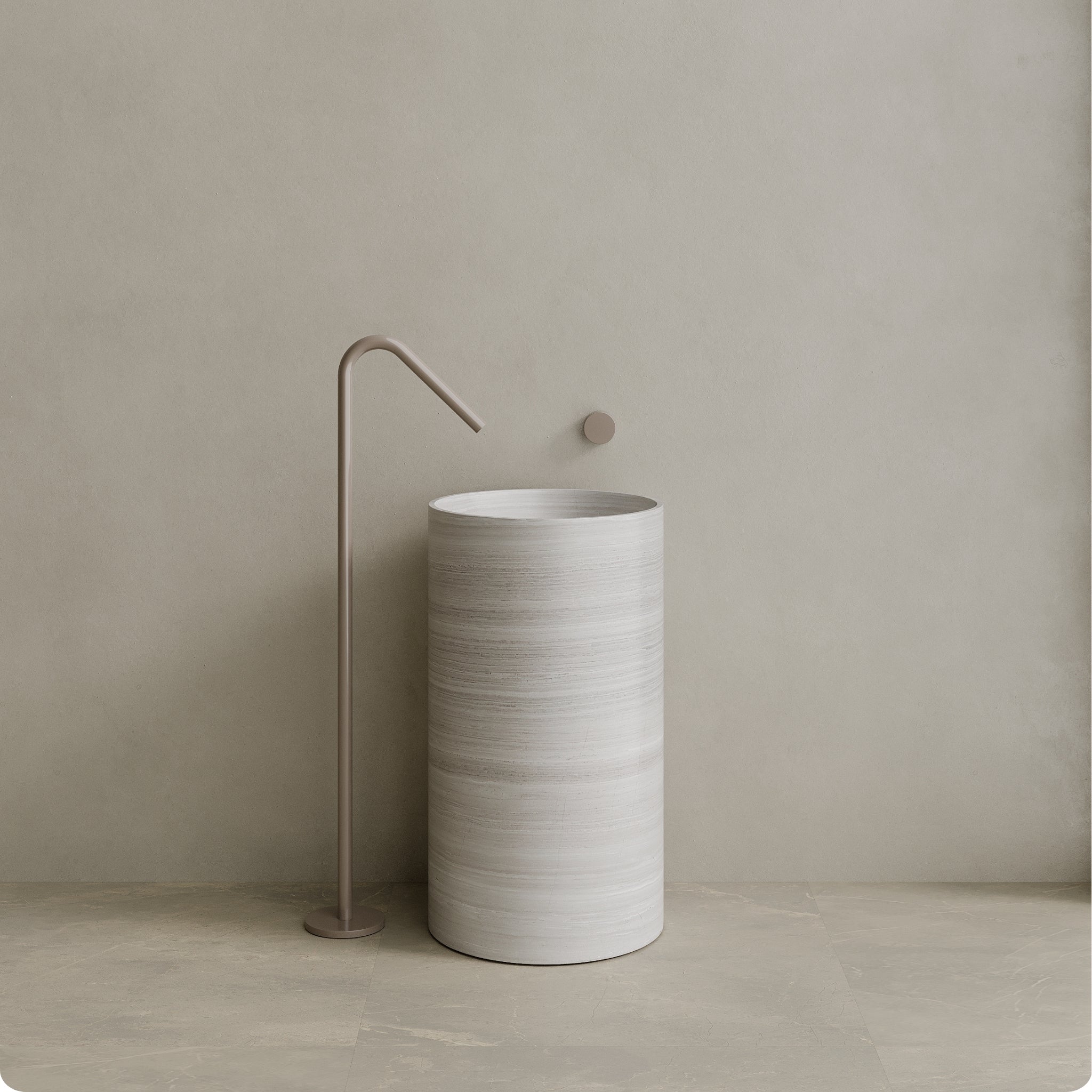 Orbita Handcrafted Stone Pedestal Sink
