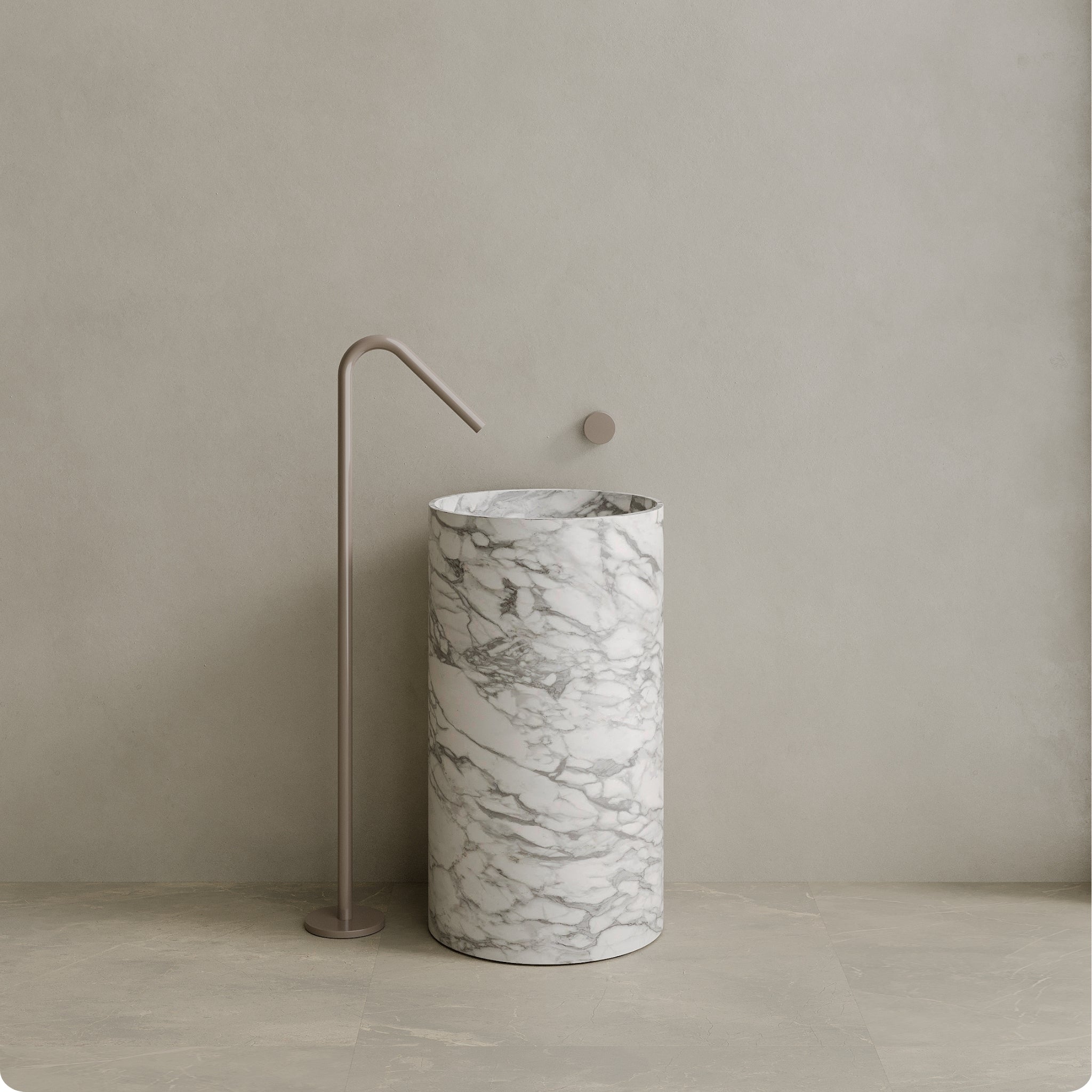 Orbita Handcrafted Stone Pedestal Sink