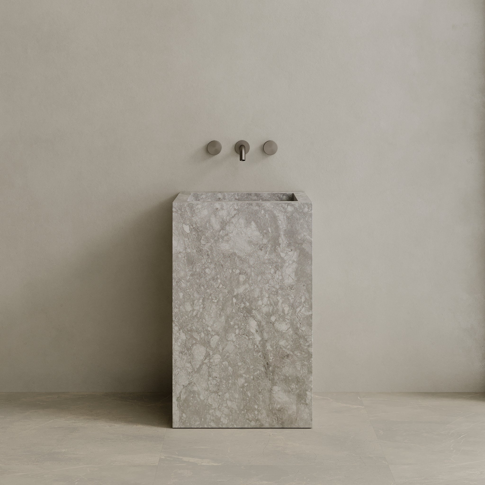 Quattro Handcrafted Stone Pedestal Sink