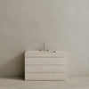 Single Sink Freestanding Handcrafted Marble Vanity with Drawers