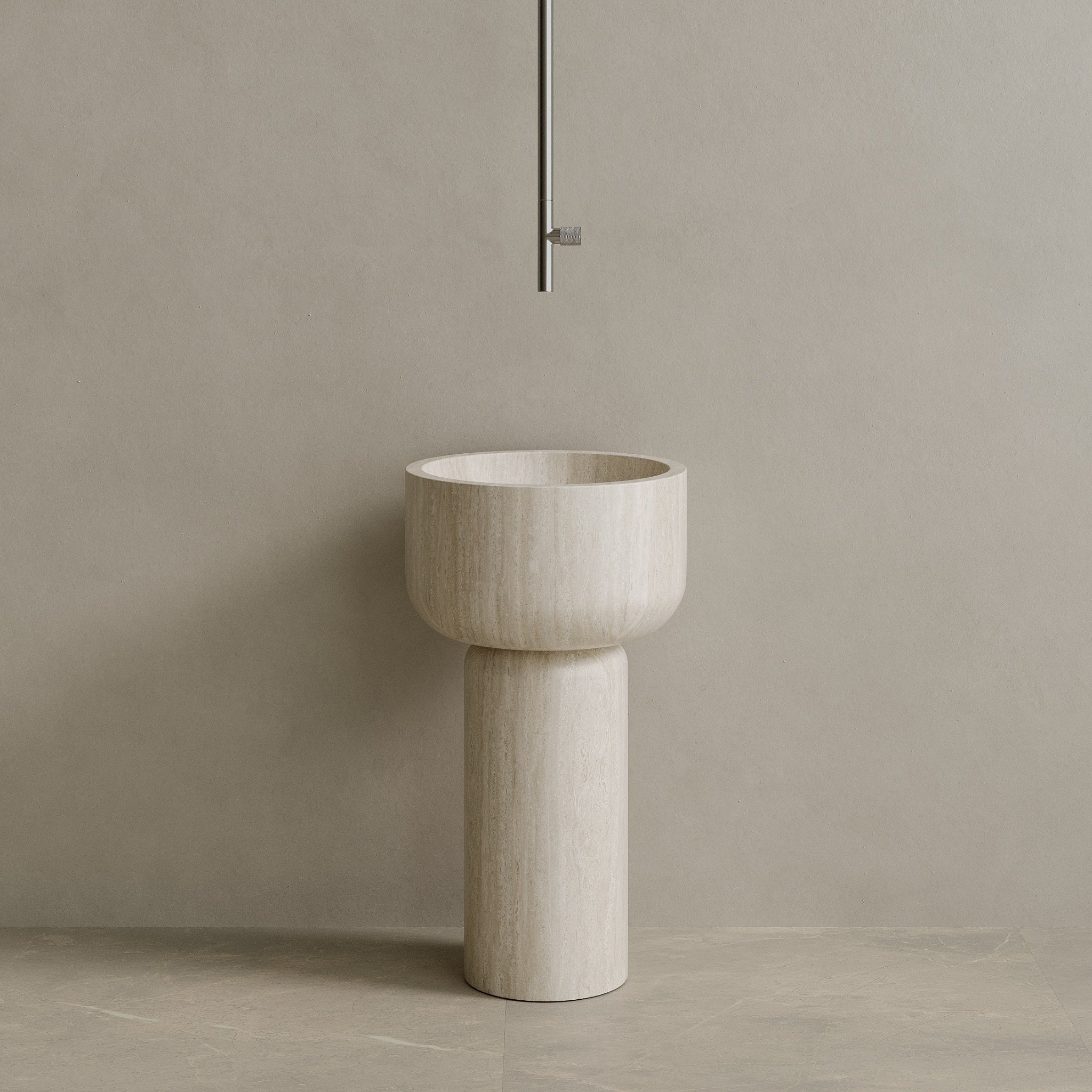 Veso Handcrafted Stone Pedestal Sink