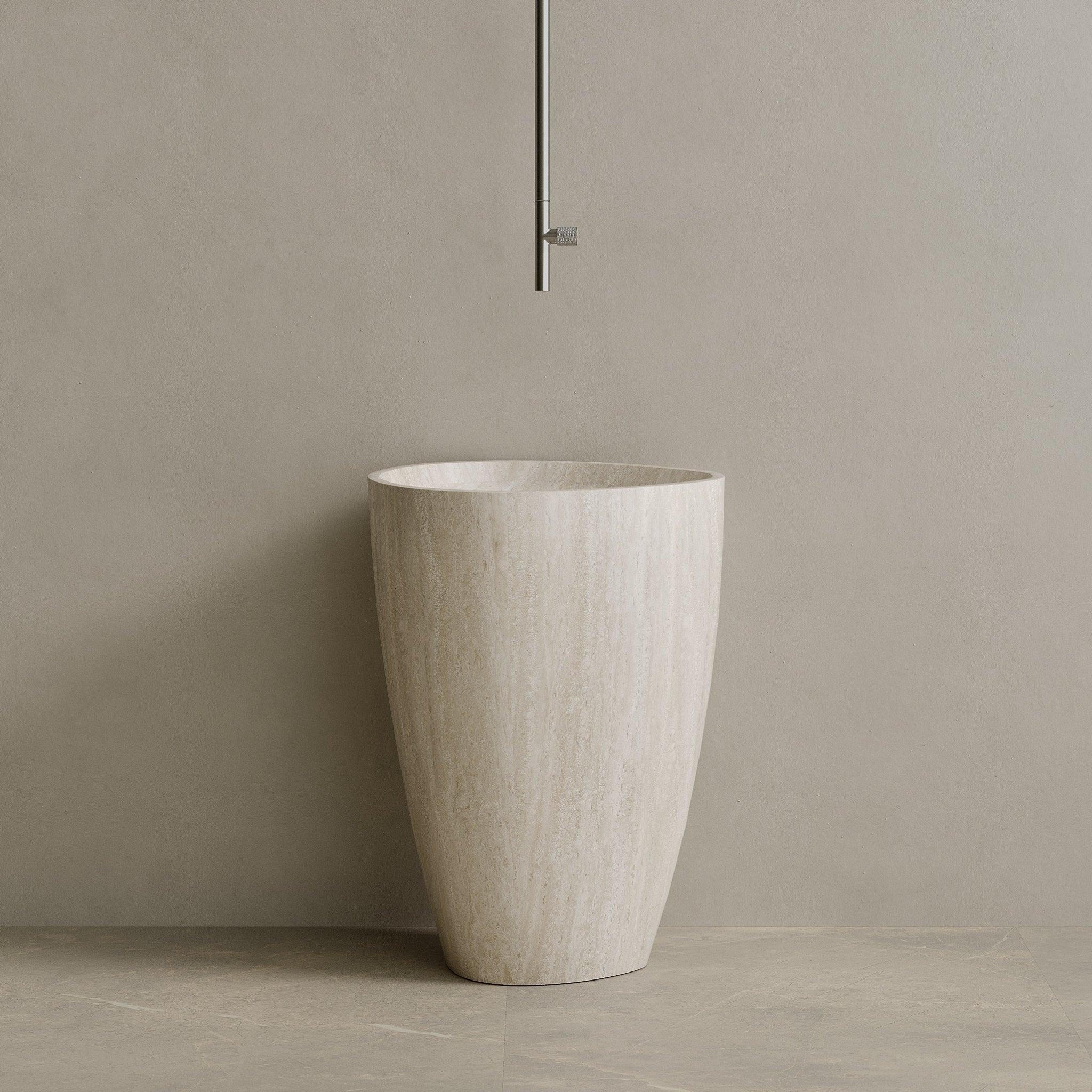 Fluvio Handcrafted Stone Pedestal Sink