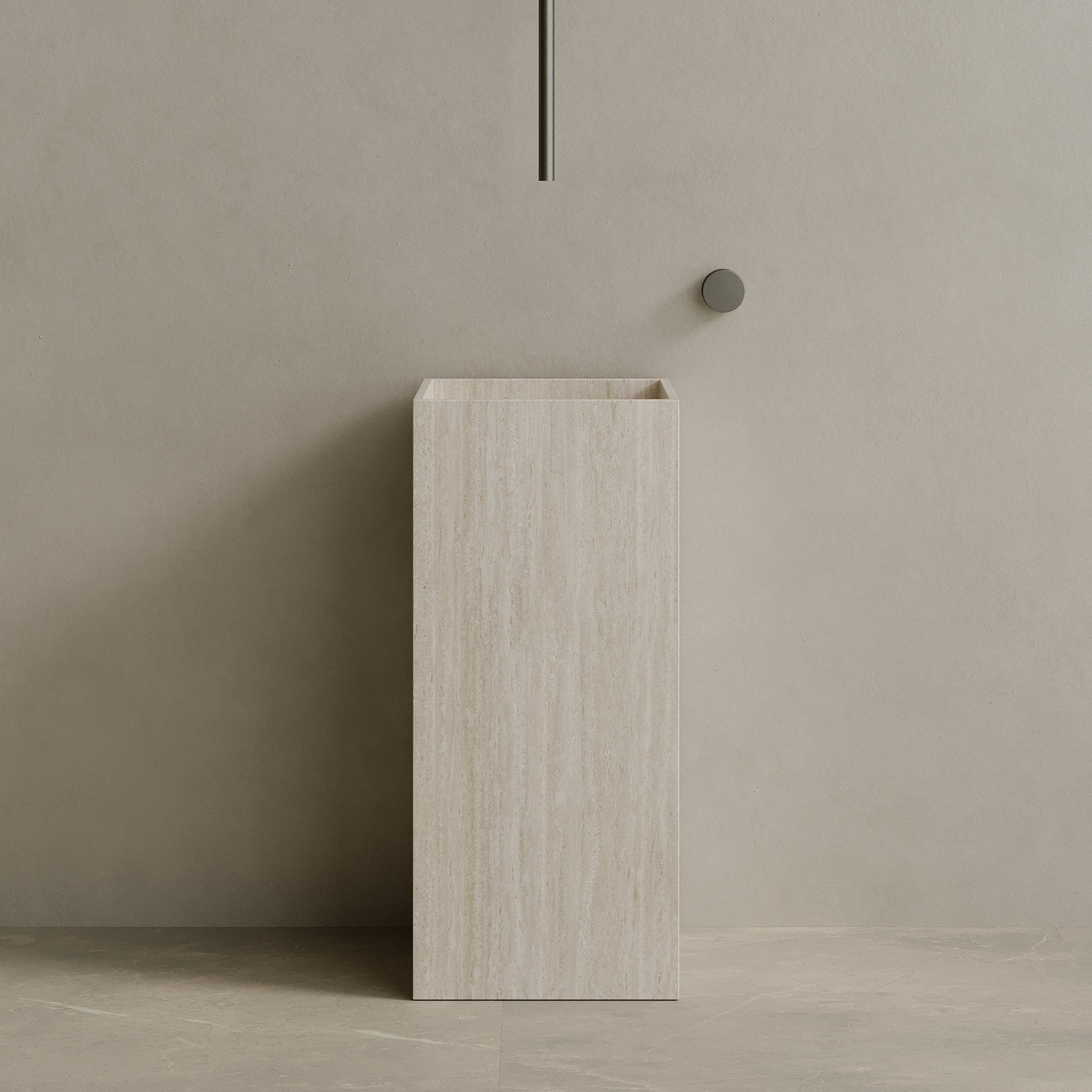 Quaro Handcrafted Stone Pedestal Sink