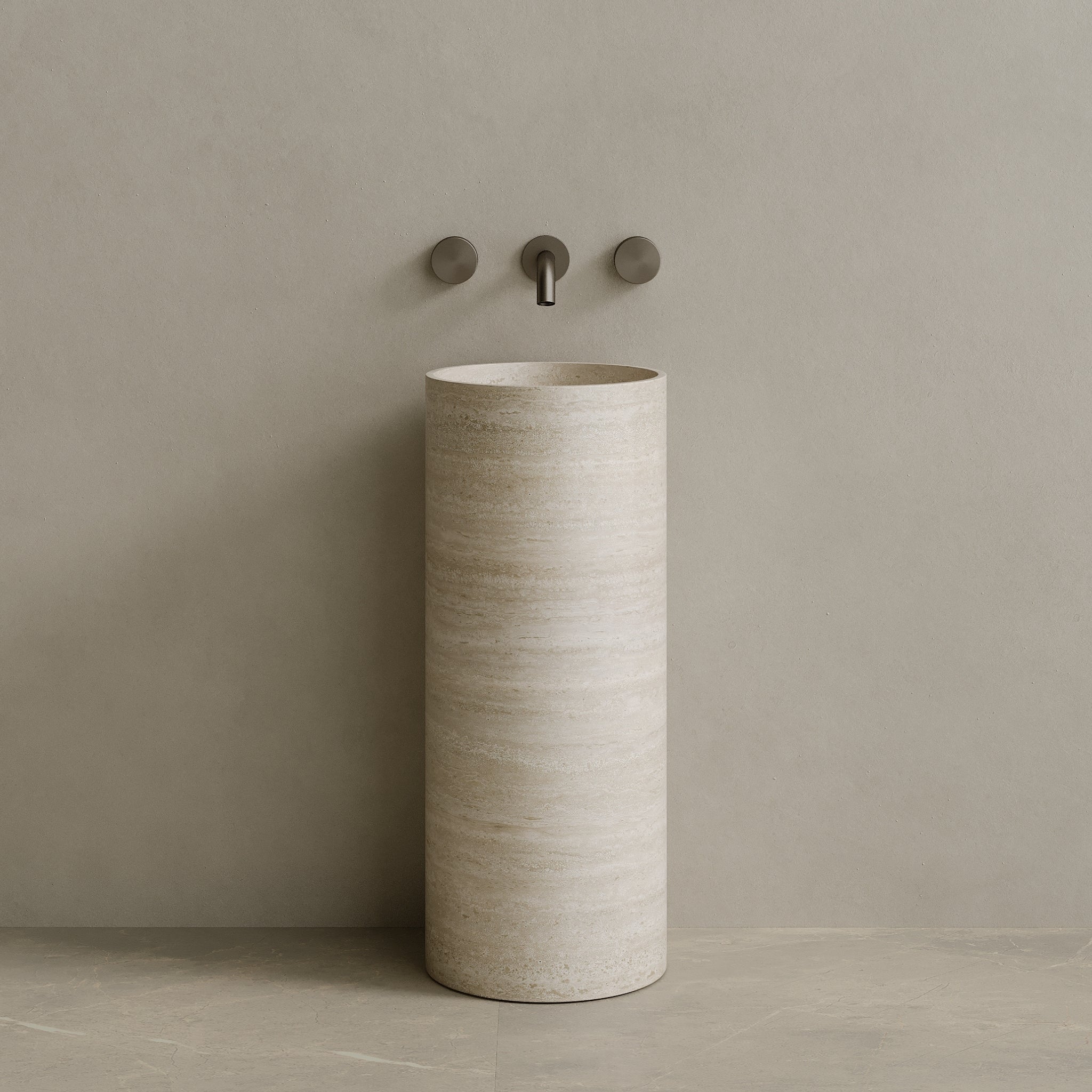 Colva Handcrafted Stone Pedestal Sink