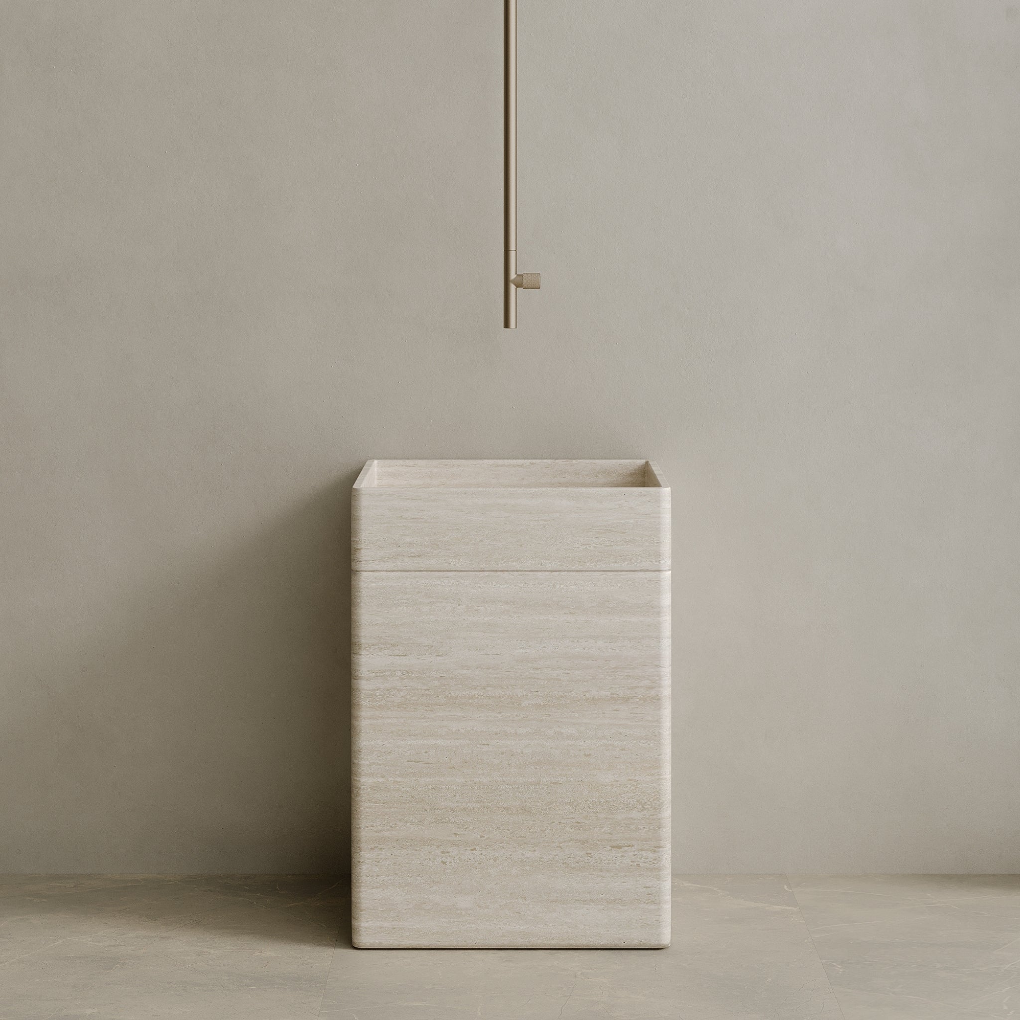Rovella Handcrafted Stone Pedestal Sink