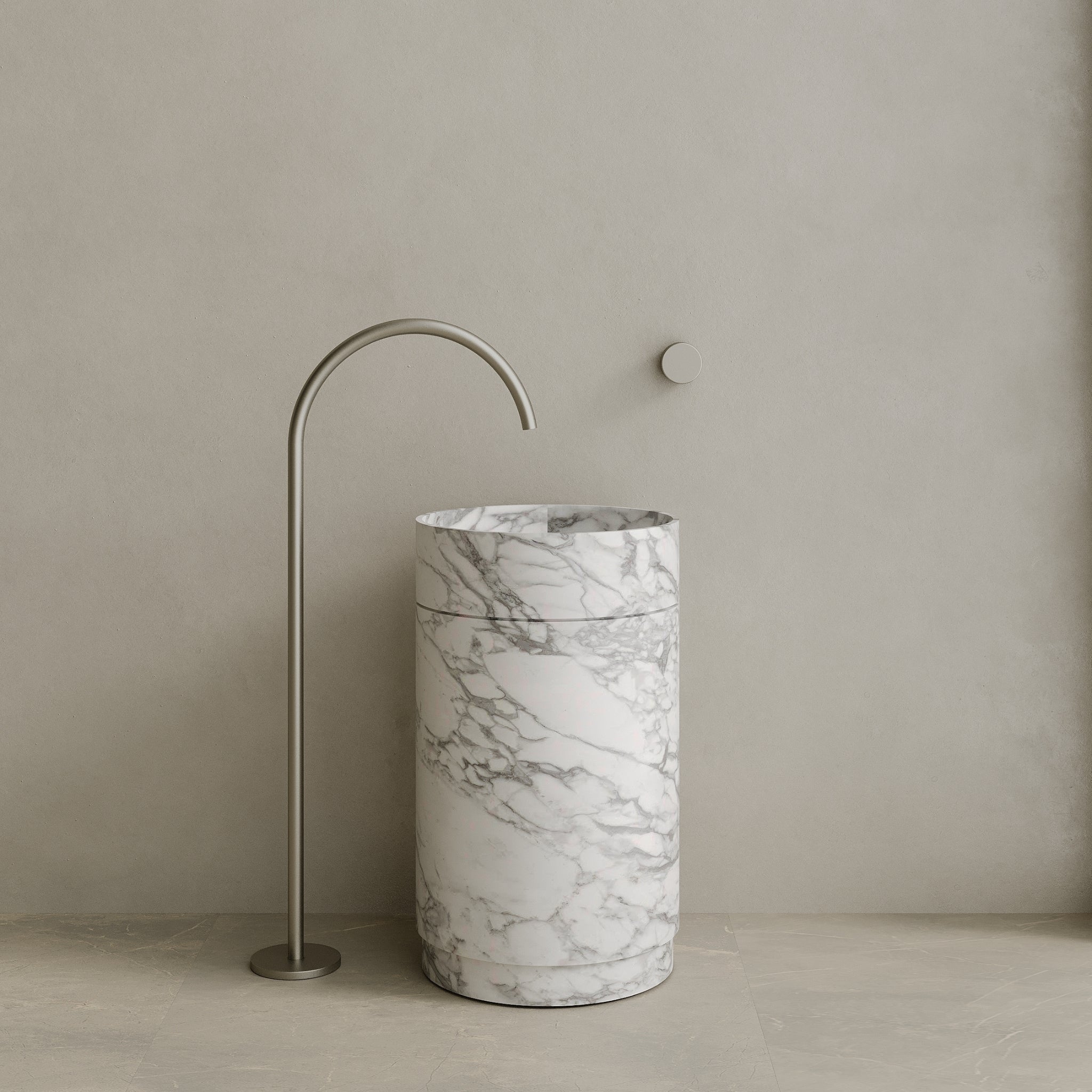 Rotundi Handcrafted Stone Pedestal Sink