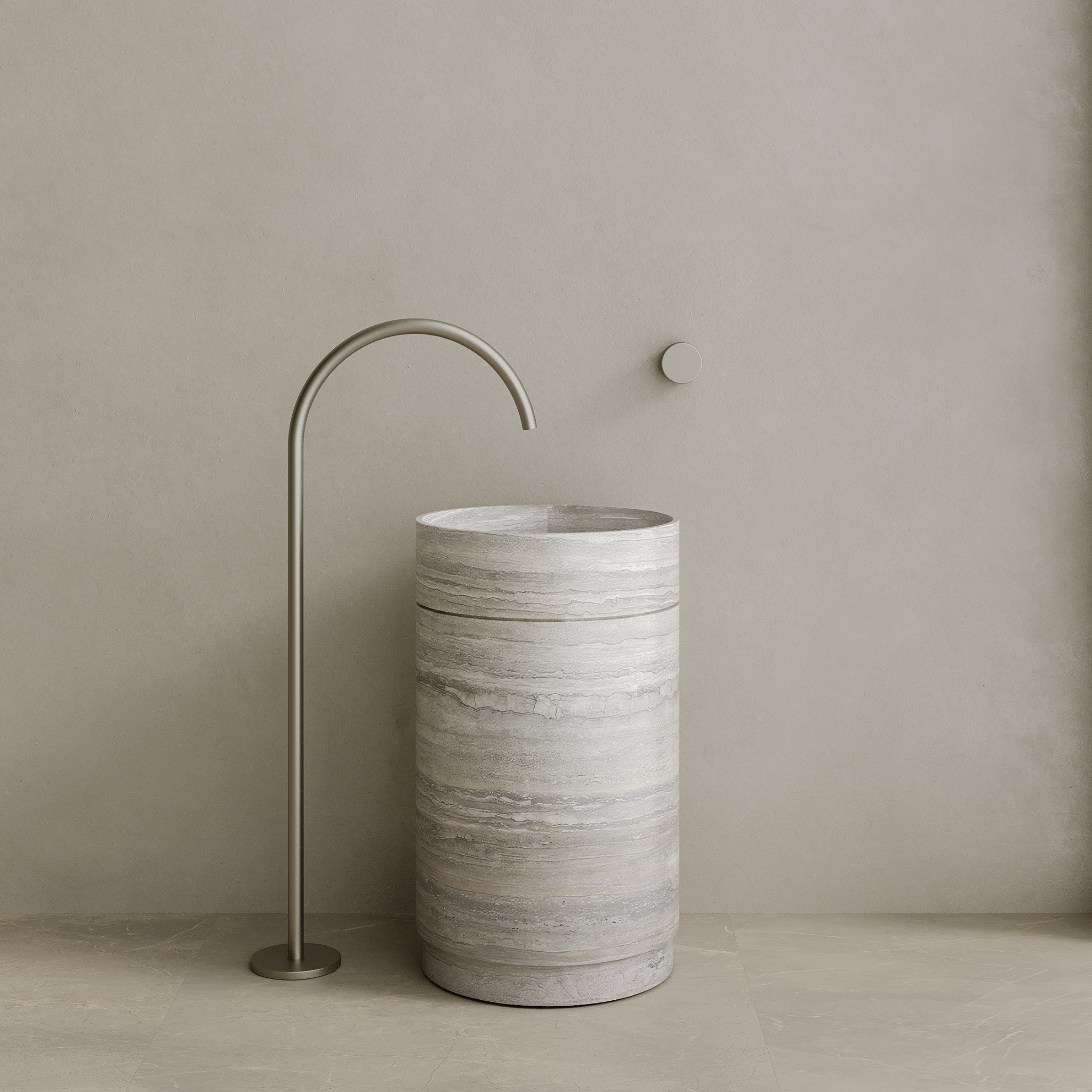 Rotundi Handcrafted Stone Pedestal Sink