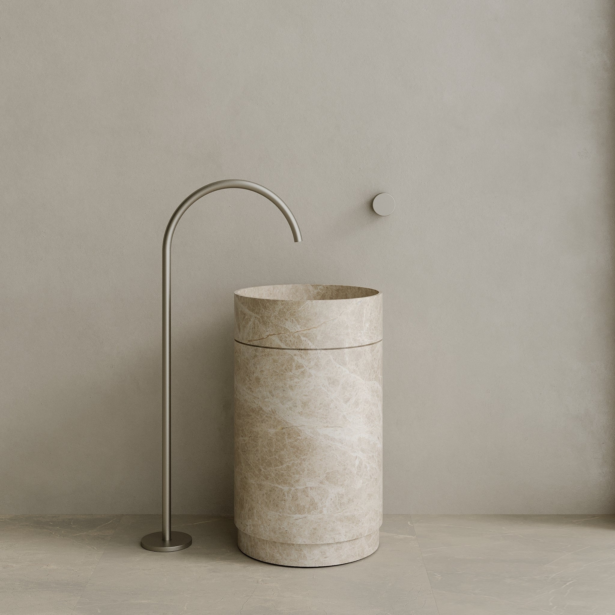 Rotundi Handcrafted Stone Pedestal Sink
