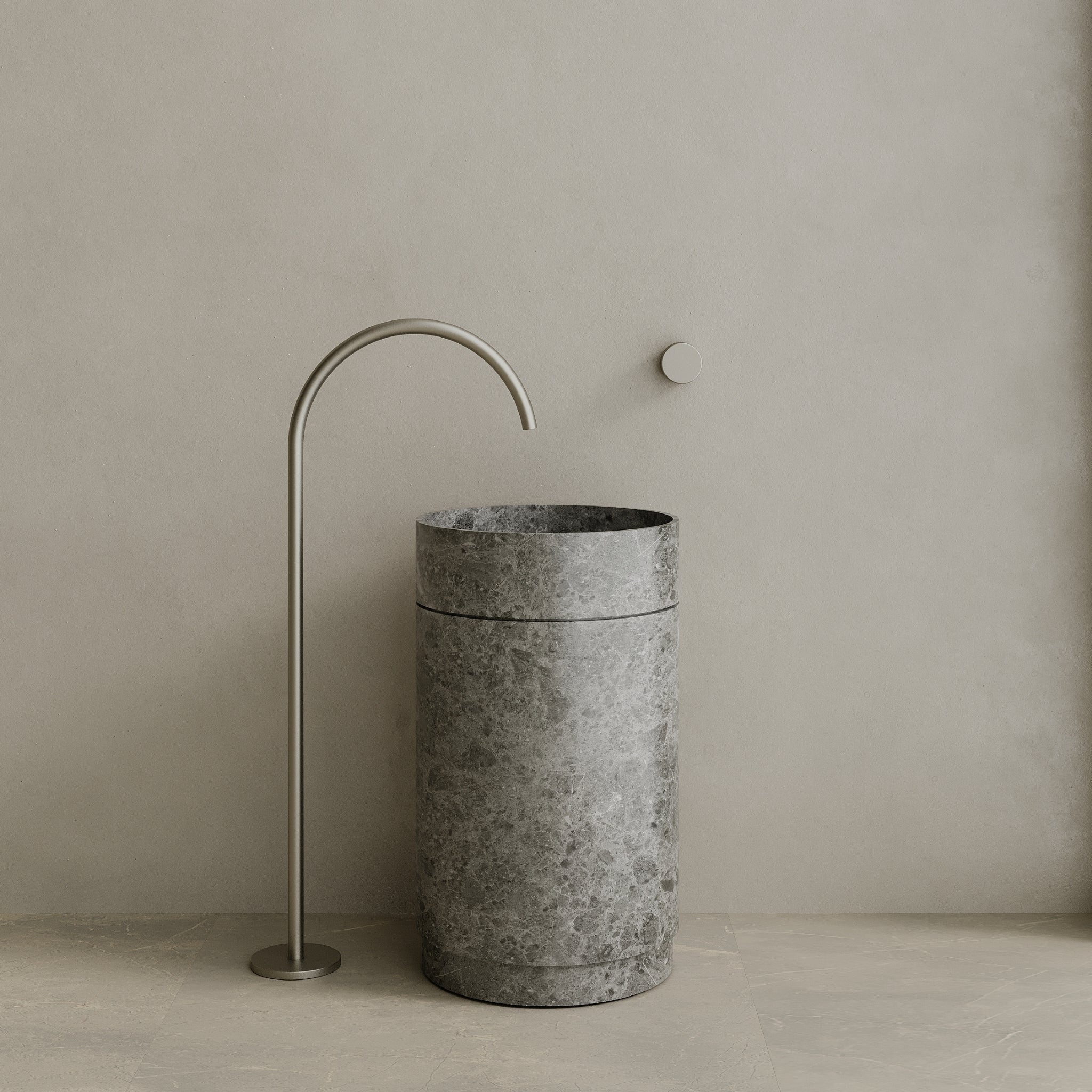 Rotundi Handcrafted Stone Pedestal Sink