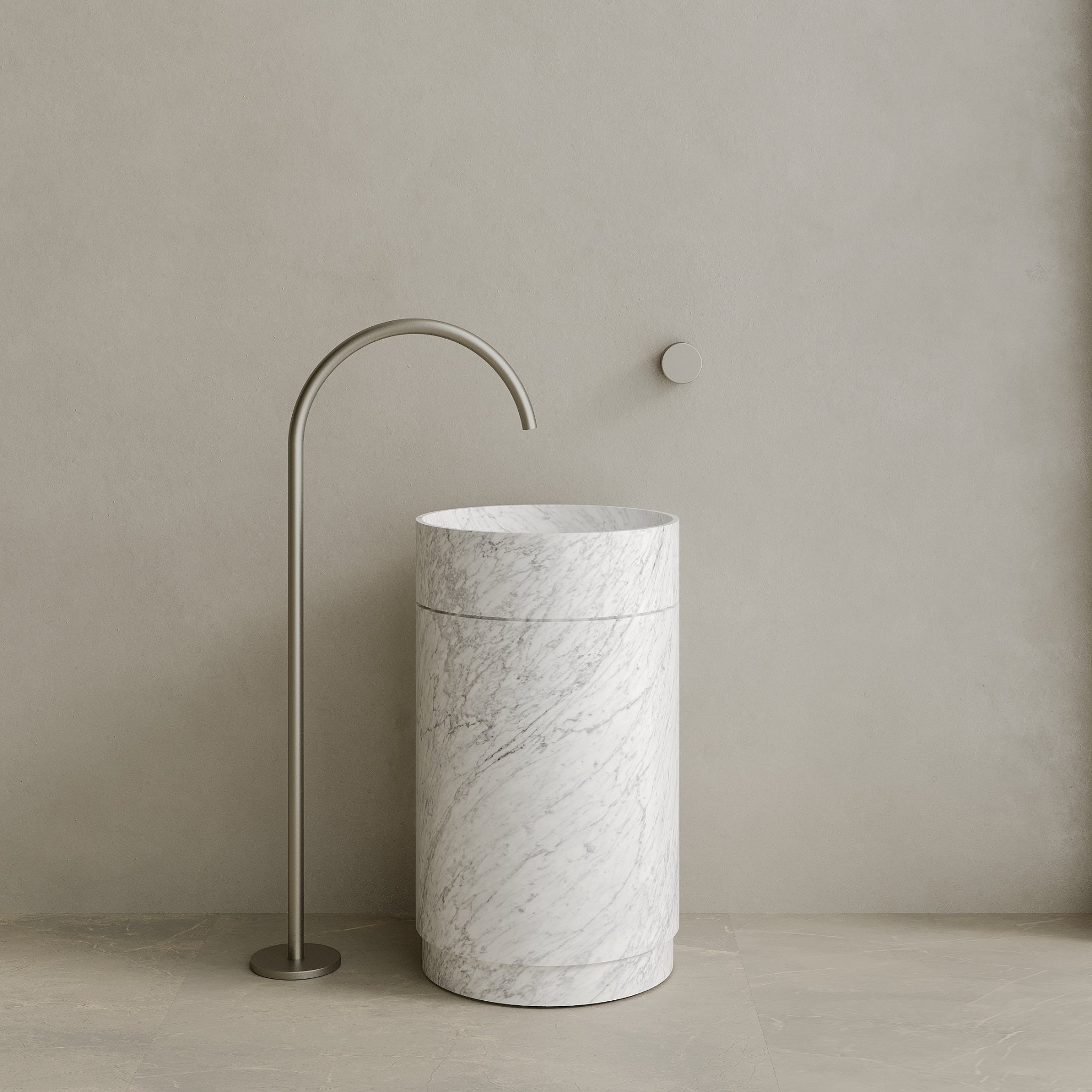 Rotundi Handcrafted Stone Pedestal Sink