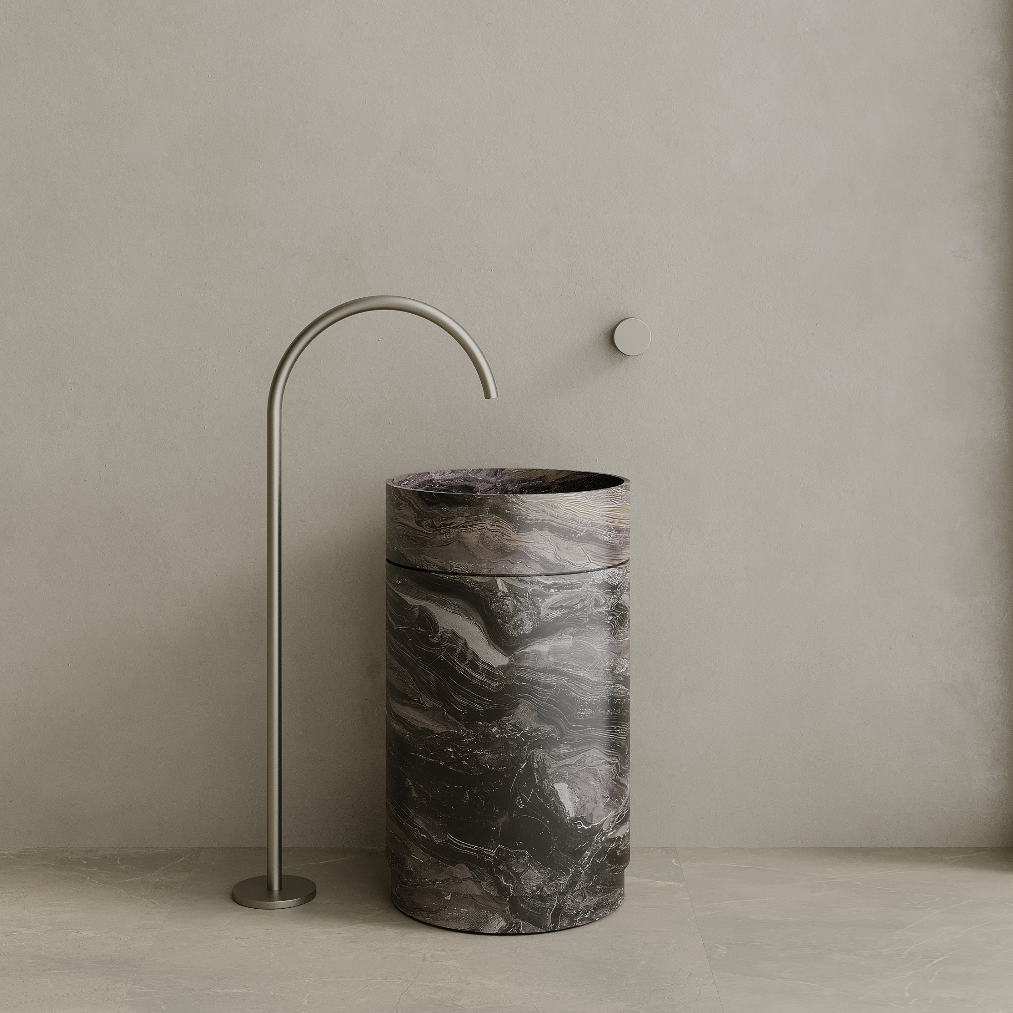 Rotundi Handcrafted Stone Pedestal Sink