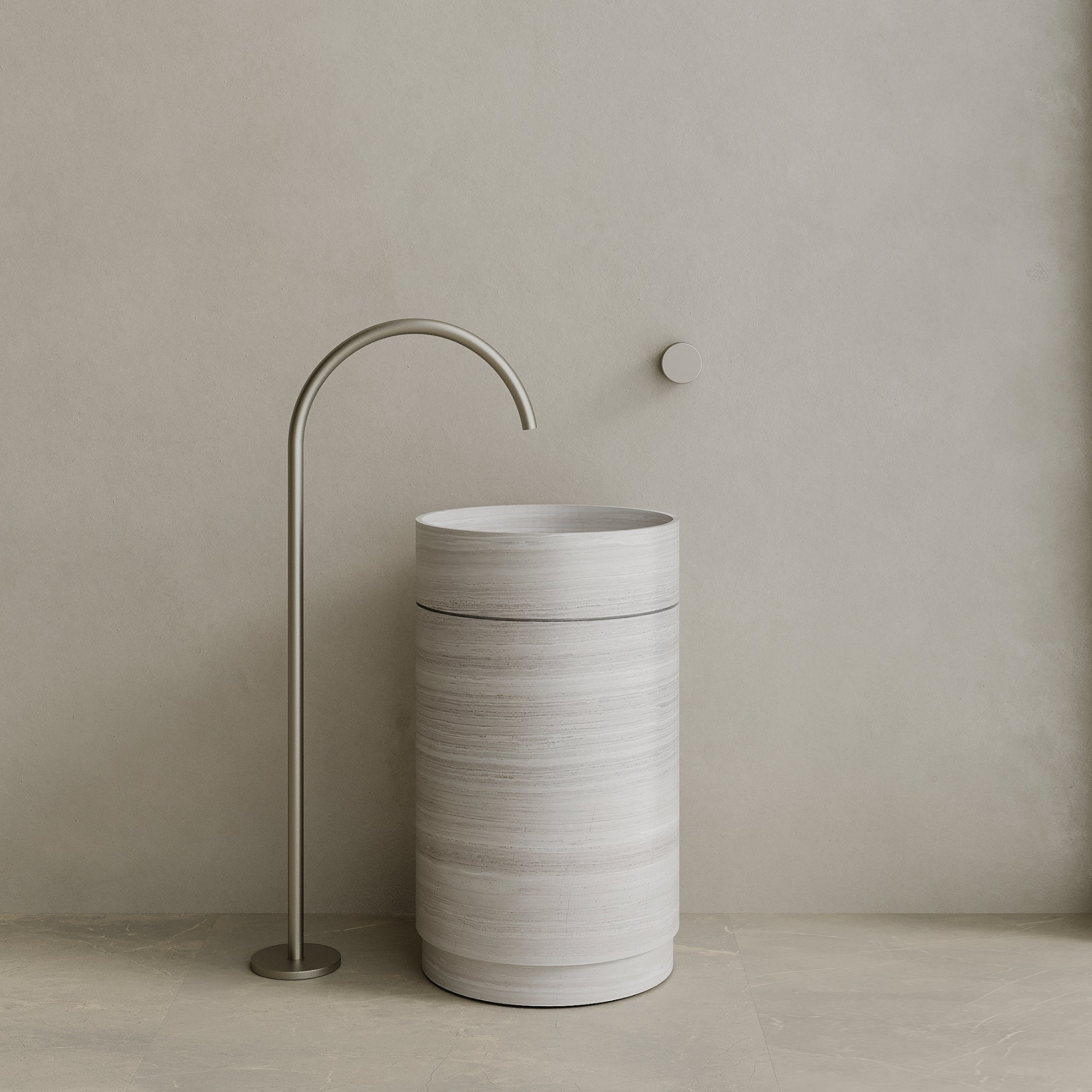 Rotundi Handcrafted Stone Pedestal Sink