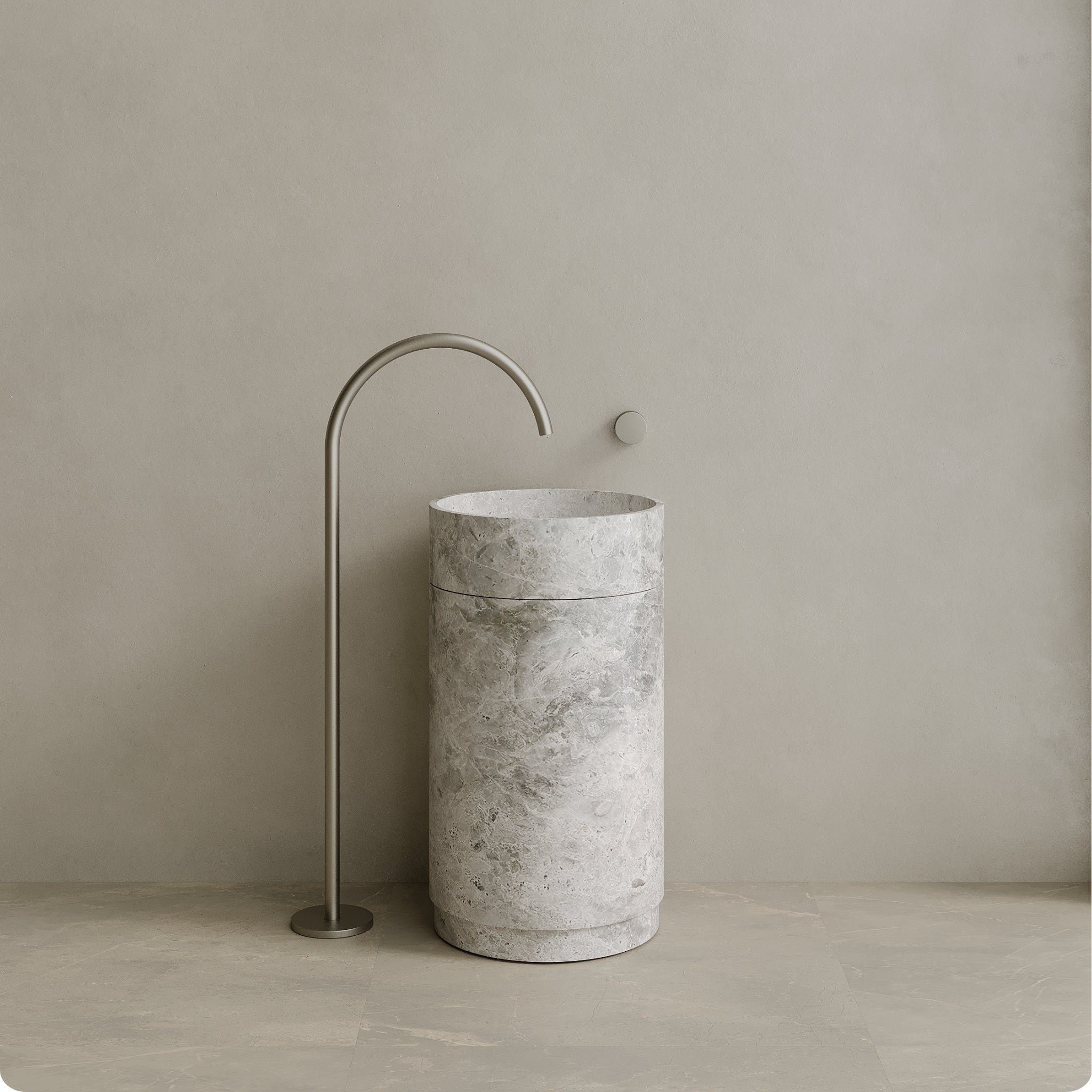 Rotundi Handcrafted Stone Pedestal Sink