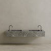 Double Sink Floating Handcrafted Marble Vanity