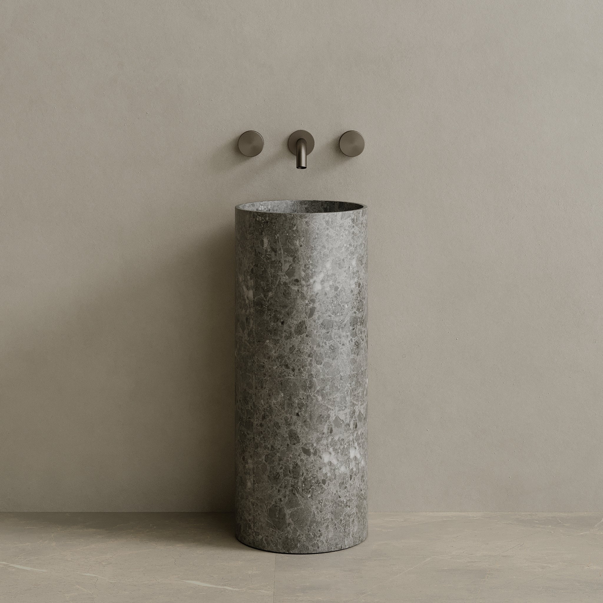 Colva Handcrafted Stone Pedestal Sink
