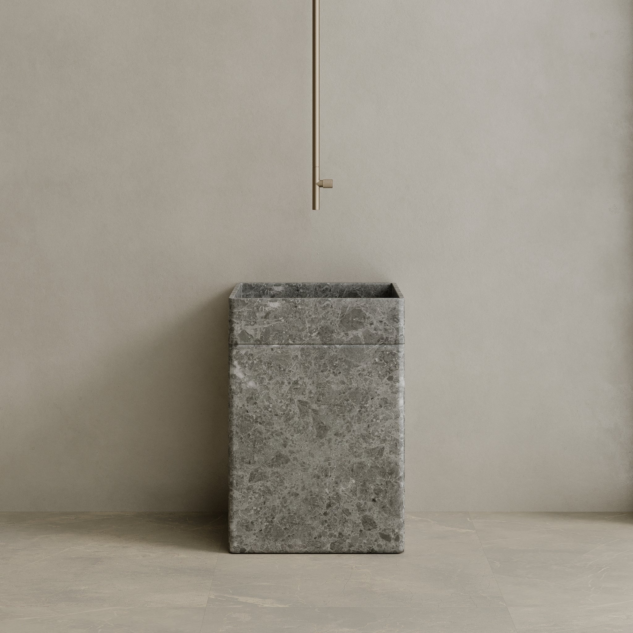 Rovella Handcrafted Stone Pedestal Sink