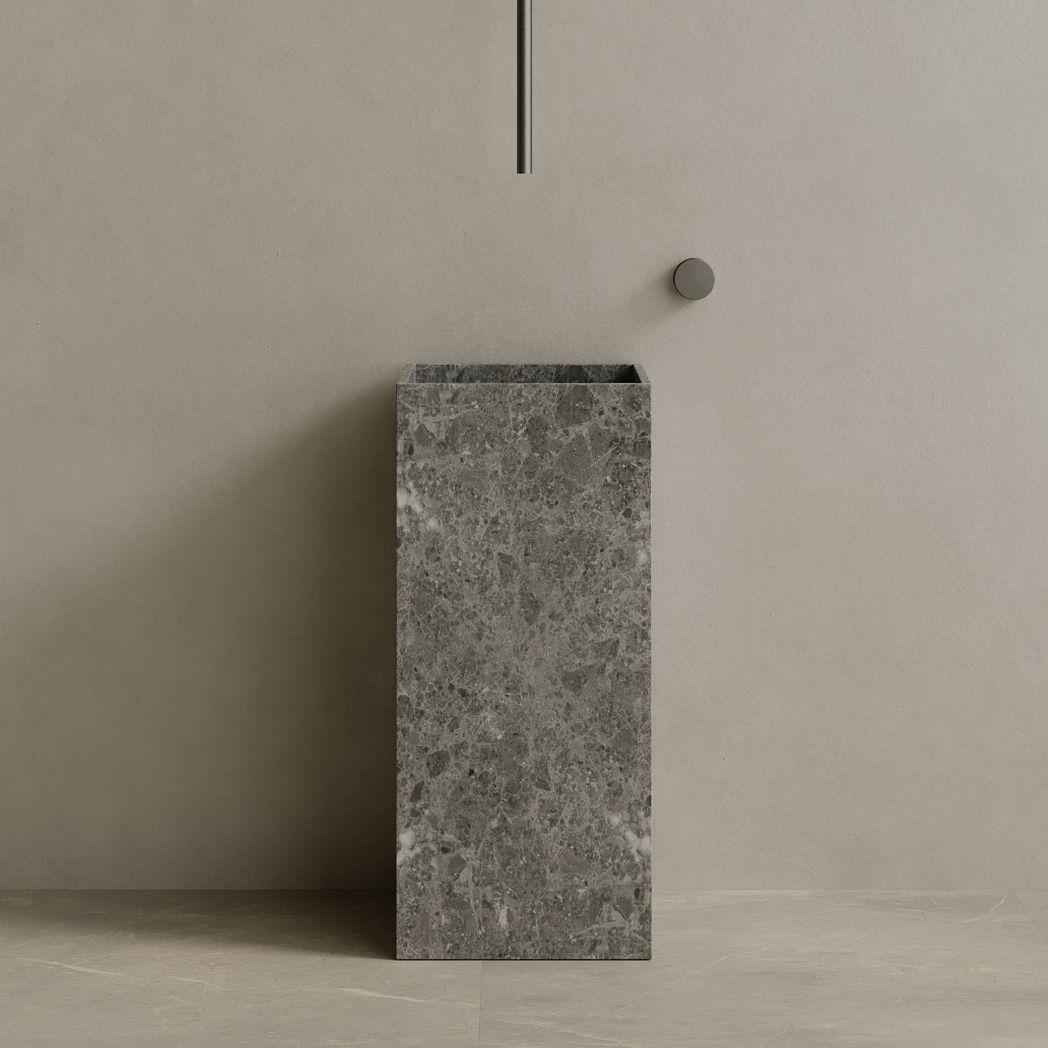 Quaro Handcrafted Stone Pedestal Sink