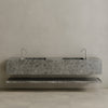 Oversized Double Sink Floating Handcrafted Marble Vanity